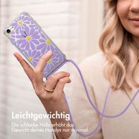 imoshion Design Hülle mit Band Apple iPhone SE (2022 / 2020) / 8 / 7 - Tropical Violet Flowers Connect