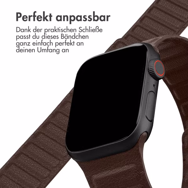 Accezz Magnetisches Echtlederarmband für Apple Watch | 38/40/41/42 mm - Chocolate Brown