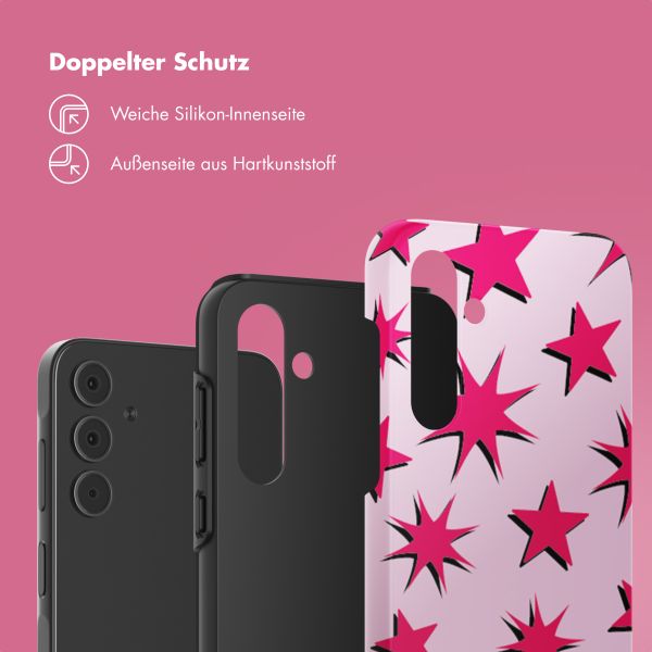 Selencia Vivid Back Cover Samsung Galaxy A55 - Stars Rubine Red Light Pink
