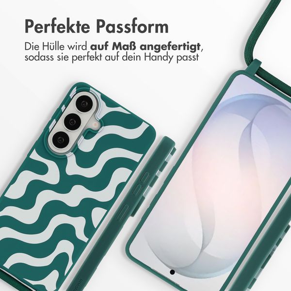 imoshion SilikonHülle design mit Band Samsung Galaxy S26 - Petrol Green Groovy