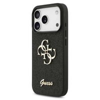 Guess 4G Metal Logo Back Cover mit Glitter Apple iPhone 17 Pro Max - Schwarz