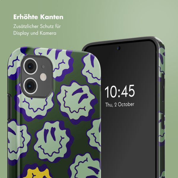 Selencia Vivid Back Cover Apple iPhone 11 - Wavy Smiley Green