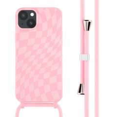 imoshion Silikonhülle design mit Band für das iPhone 14 Plus - Retro Pink