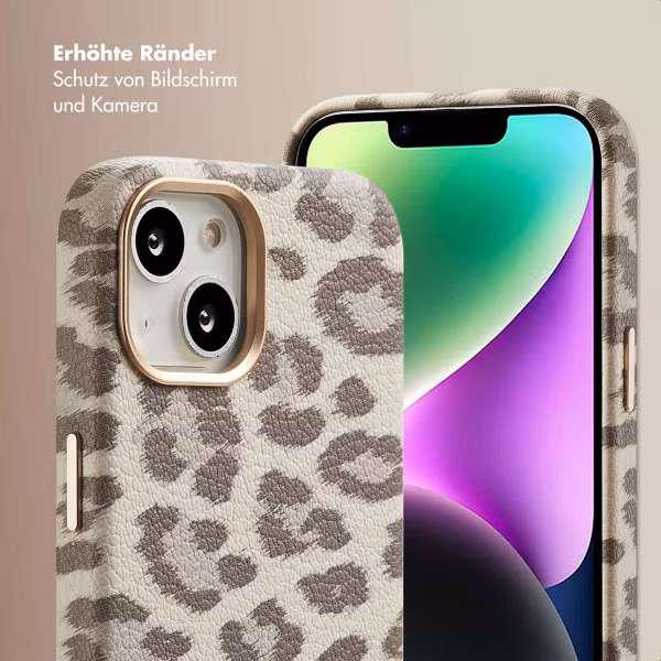 Selencia Sabi Backcover Leopardenmuster mit MagSafe Apple iPhone 14 - Soft Ivory