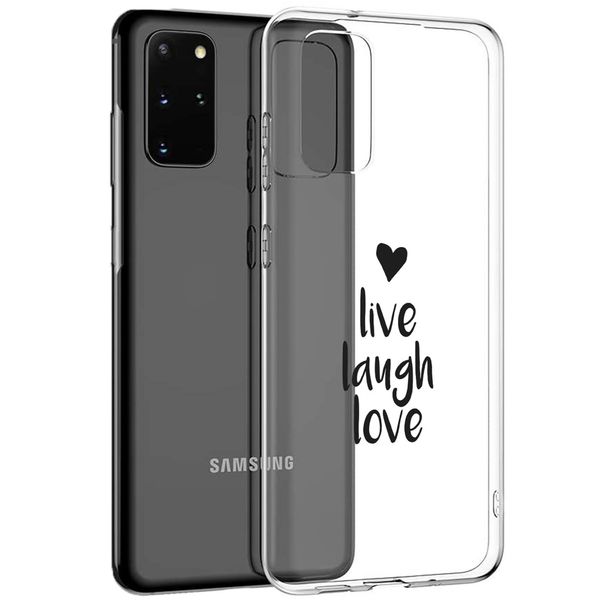 imoshion Design Hülle Galaxy S20 Plus - Live Laugh Love - Schwarz