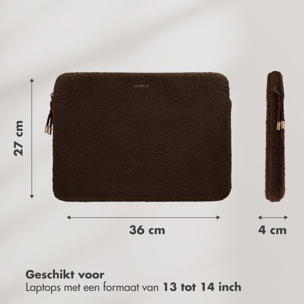 Selencia Teddy Laptop Hülle 13-14 Zoll - Laptop Sleeve - Choco Brown