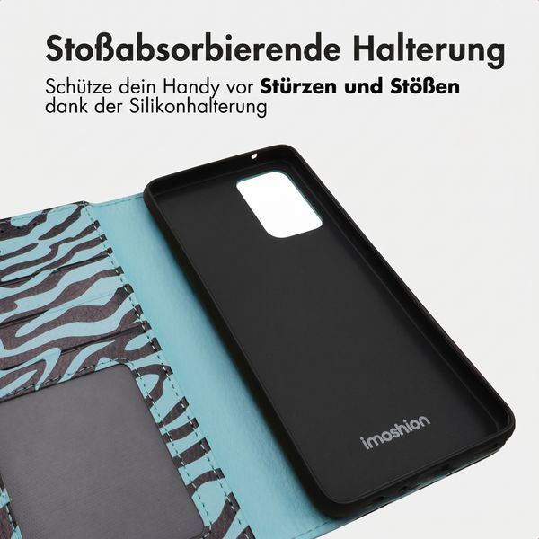 imoshion Design Klapphülle Samsung Galaxy A52(s) (5G/4G) - Black Blue Stripes