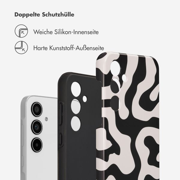 Selencia Vivid Tough Back Cover für das Samsung Galaxy A35 - Art Wave Black