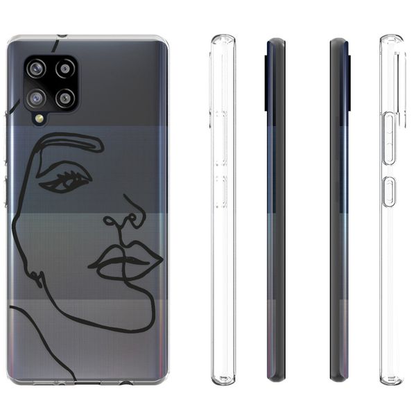 imoshion Design Hülle Galaxy A42 - Abstraktes Gesicht - Schwarz