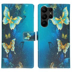 imoshion Design TPU Klapphülle für das Samsung Galaxy S23 Ultra - Blue Butterfly