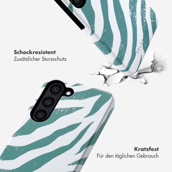 Selencia Vivid Back Cover Samsung Galaxy S23 - Colorful Zebra Pine Blue