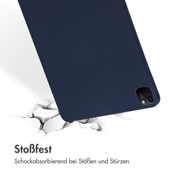 Accezz Liquid Silicone Back Cover mit Stifthalter Apple iPad Pro 12.9 (2022) / Pro 12.9 (2021) / Pro 12.9 (2020) - Dunkelblau