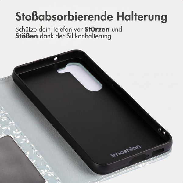 imoshion Design Klapphülle Samsung Galaxy S23 - Smoke Green Flowers