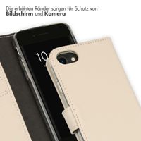 Selencia Echtleder Klapphülle für das iPhone SE (2022 / 2020) / 8 / 7 / 6(s) - Greige