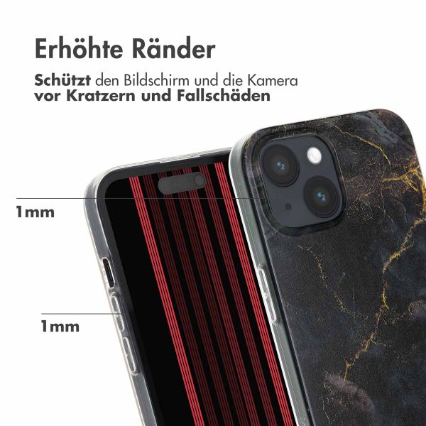 imoshion Design Hülle Apple iPhone 15 - Black Marble Transparent