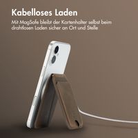 Accezz Vintage Leder MagSafe Kartenhalter mit Ständer - Rustic Brown