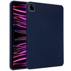 Accezz Liquid Silicone Back Cover mit Stifthalter Apple iPad Pro 11 (2022 / 2021 / 2020 / 2018) - Dunkelblau