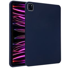 Accezz Liquid Silicone Back Cover mit Stifthalter für das iPad Pro 11 (2018/2020/2021/2022) - Dunkelblau