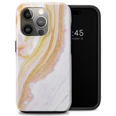 Selencia Vivid Back Cover Apple iPhone 15 Pro - Chic Marble Gold