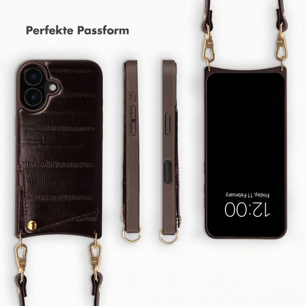 Selencia Nova Echtleder Backcover mit Kartenhalter Apple iPhone 17 - Dark Chocolate