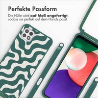imoshion SilikonHülle design mit Band Samsung Galaxy A22 (5G) - Petrol Green Groovy