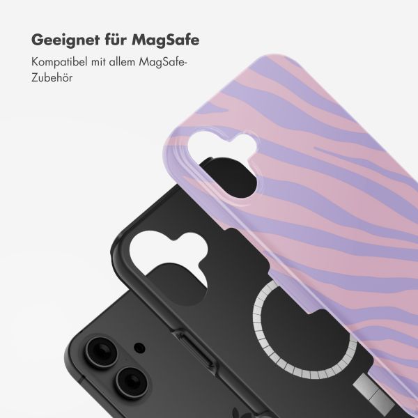 Selencia Vivid Tough Back Cover MagSafe für das iPhone 16 - Zebra Light Pink Lilac