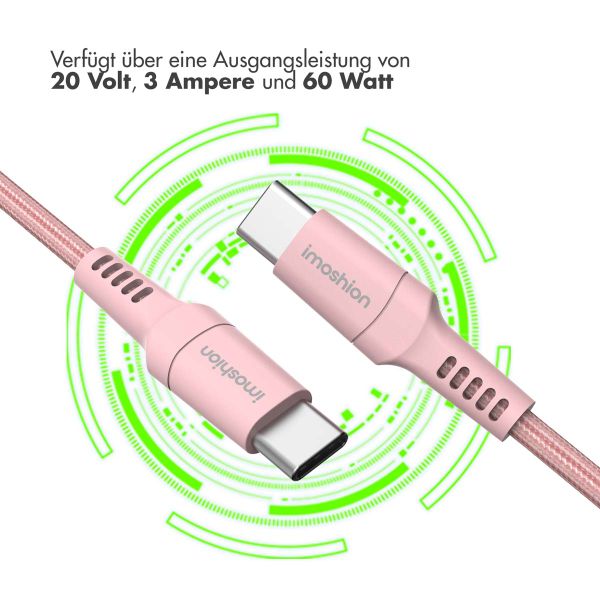 imoshion Braided USB-C-zu-USB-C Kabel - 1 Meter - Rosa