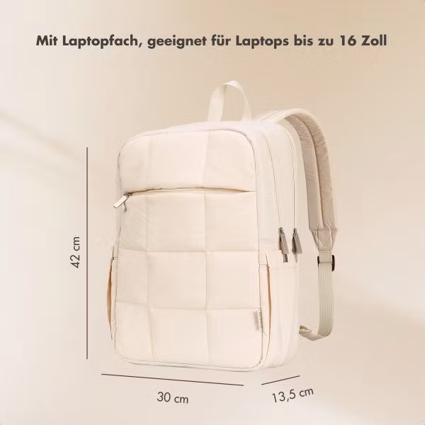 Selencia Vaya Puffy Laptop Rucksack 16 Zoll - Soft Ivory