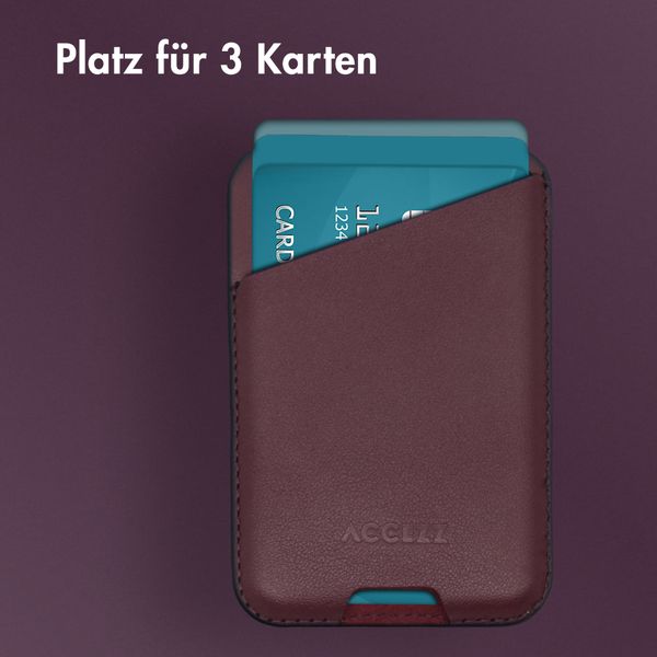 Accezz Lederkartenhalter - Geeignet für MagSafe und Qi2 - Heath Purple