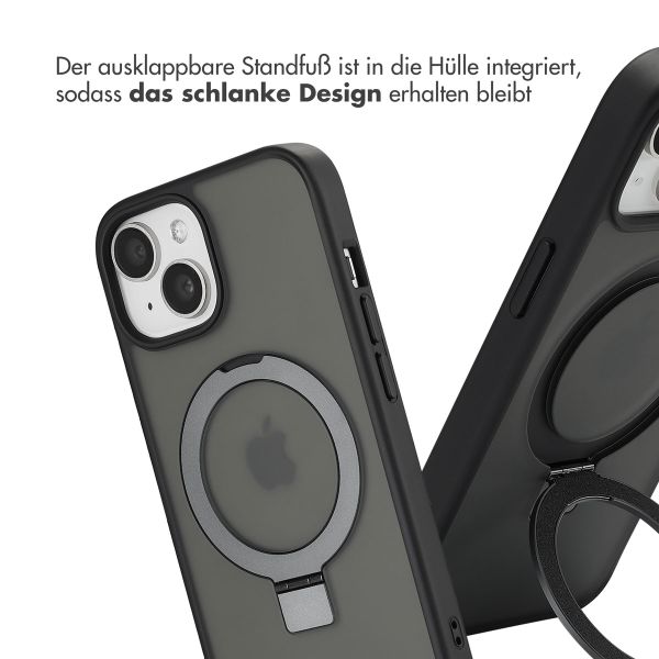 Accezz Ring Stand Backcover mit MagSafe für das iPhone 15 - Schwarz