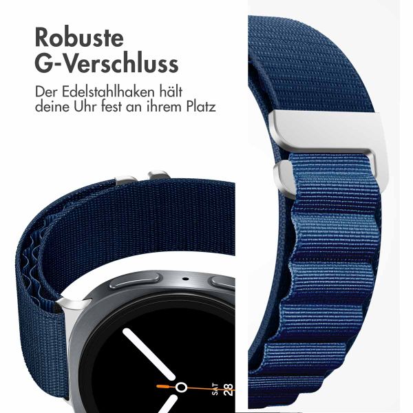 imoshion Nylon Alpine Armband für das  Samsung Galaxy Watch 8 (40/44mm) / Classic (46mm) - Dunkelblau