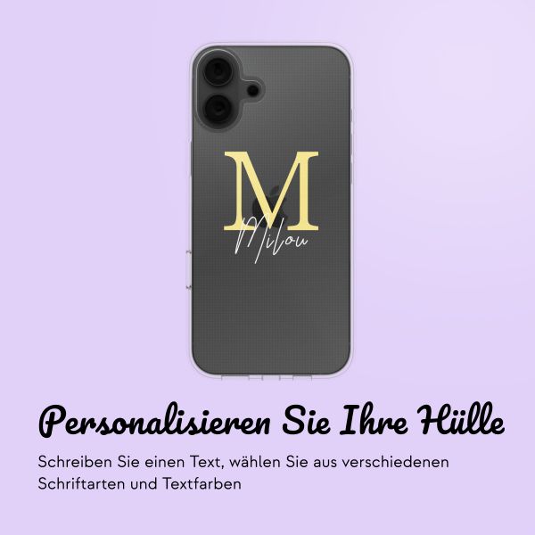 Personalisierte Hülle mit Buchstaben iPhone 16 - Transparent