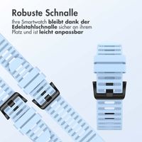 imoshion QuickFit® Silikonarmband Stripe für die Garmin Watch | 22 mm Anschluss - Hellblau