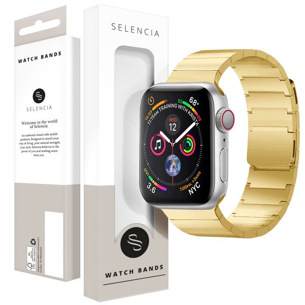 Selencia Edelstahl Magnetarmband für das Apple Watch Series 1-10 / SE / Ultra (2) - 42/44/45/46/49 mm - Gold