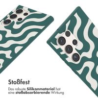 imoshion SilikonHülle design mit Band Samsung Galaxy S23 Ultra - Petrol Green Groovy