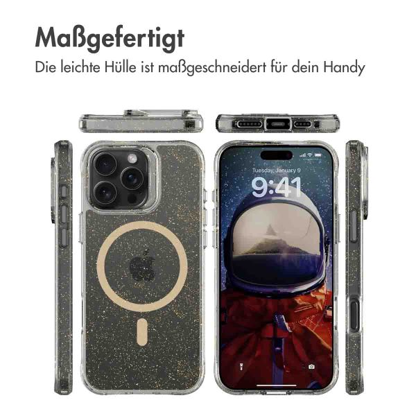 imoshion Klare Glitter Backcover mit MagSafe Apple iPhone 16 Pro - Gold