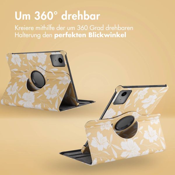 imoshion 360° drehbare Design Klapphülle Lenovo Tab M11 - Yellow Flowers