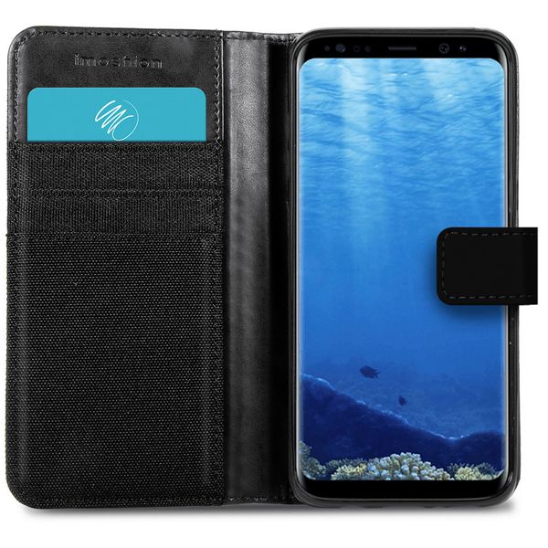 imoshion Luxuriöse Canvas-Klapphülle Samsung Galaxy S8 - Schwarz