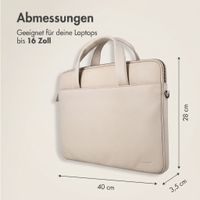 Accezz Leather Laptoptasche 16 Zoll - Beige