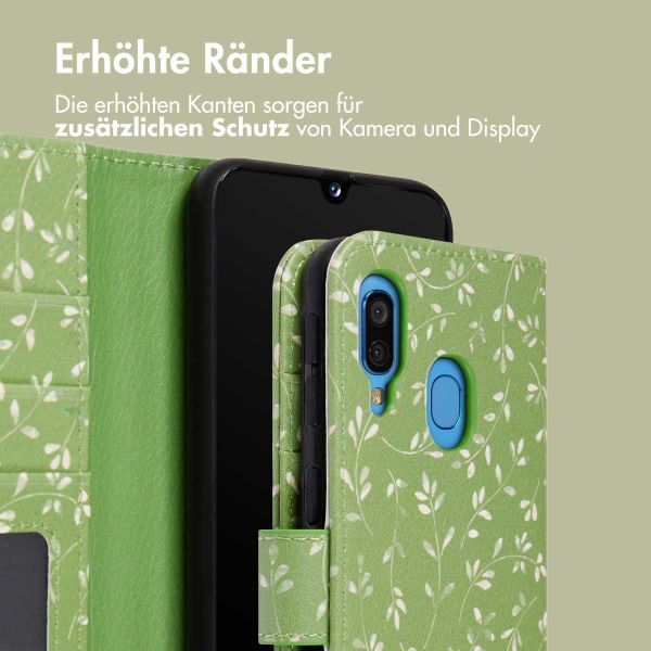 imoshion Design Klapphülle Samsung Galaxy A40 - Green Flowers