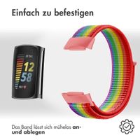 imoshion Nylonarmband für das Fitbit Charge 5 / Charge 6 - Größe L - Rainbow