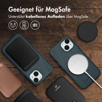 Accezz Vintage Leather Magsafe Backcover Apple iPhone 15 - Smokey Green