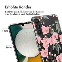 imoshion Design Hülle für das Samsung Galaxy A34 (5G) - Blume - Rosa / Grün