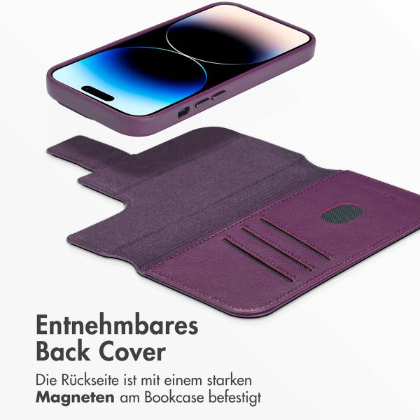 Accezz 2-in-1 Klapphülle aus Leder mit MagSafe für das iPhone 14 Pro - Heath Purple