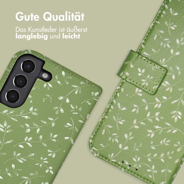 imoshion Design Klapphülle Samsung Galaxy S21 - Green Flowers