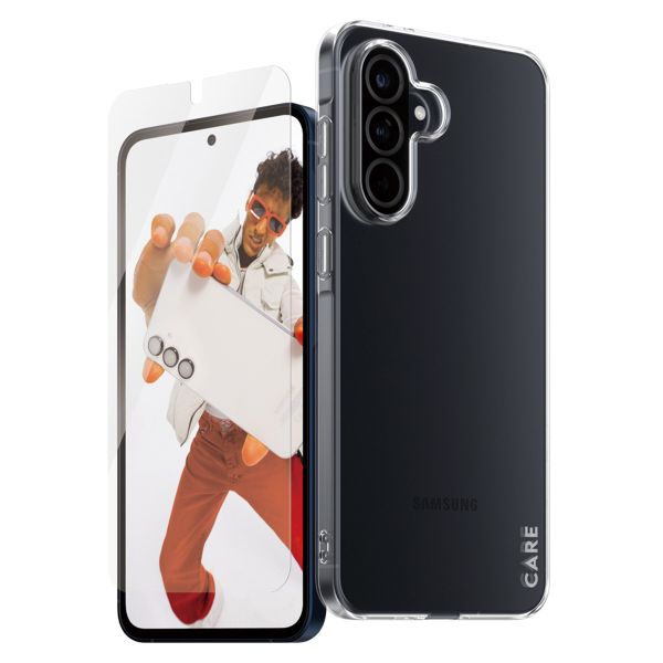 CARE by PanzerGlass Fashion Backcover XR + Ultra-Wide Fit Displayschutz mit Applikator Samsung Galaxy A56 - Transparent