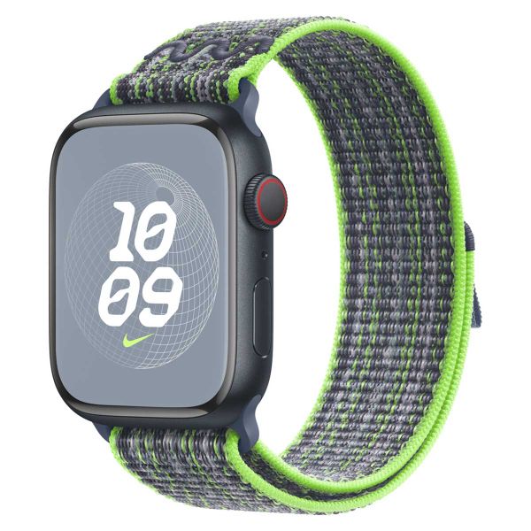 Apple Nike Sport Loop Armband für Apple Watch Series 1 bis 10 / SE / Ultra (2) (44/45/46/49 mm) - Bright Green/Blue