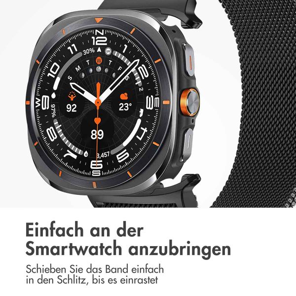 imoshion Magnetisches Milanaise Armband für das  Samsung Galaxy Watch Ultra (2024/2025) - Schwarz