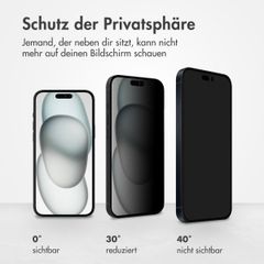 Accezz Privacy Displayschutz aus gehärtetem Glas für das Apple iPhone 14 Pro / 15 / 16