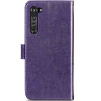 Kleeblumen Klapphülle Motorola Edge - Violett